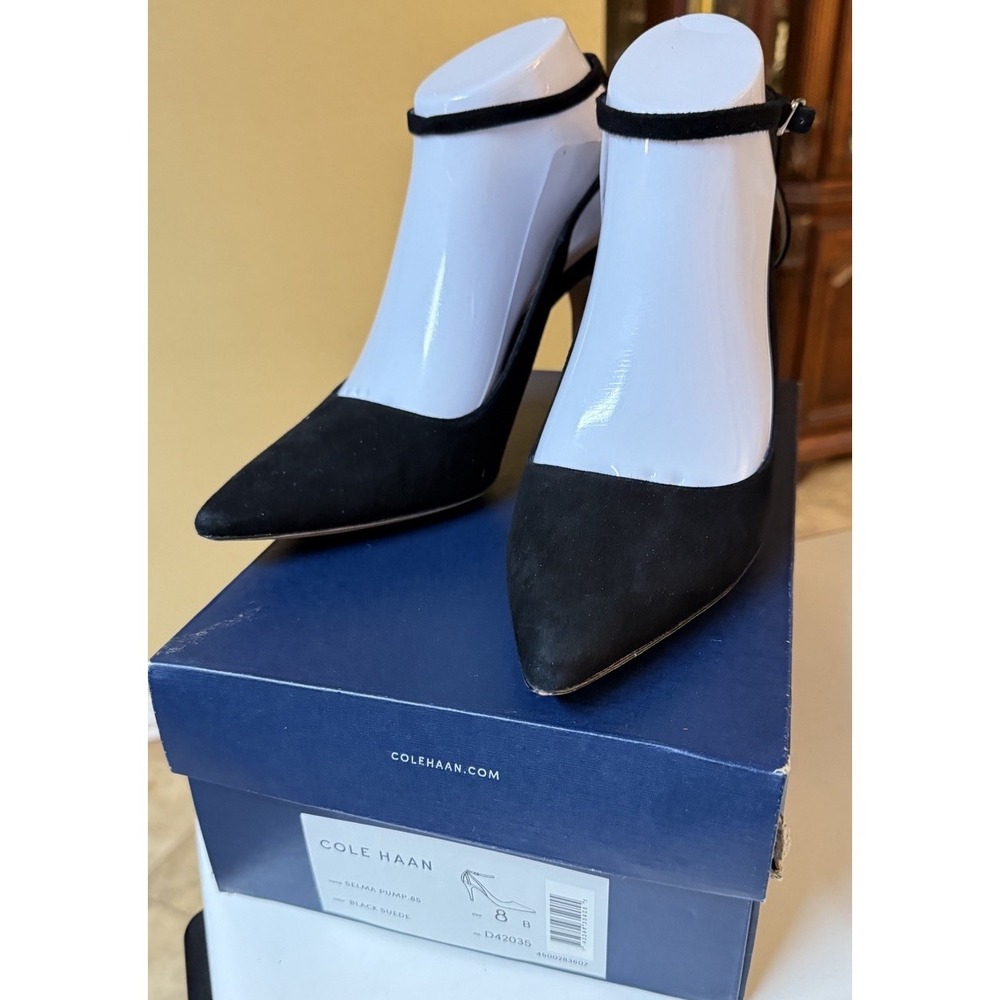 Cole Haan Selma Black Suede Women's High Heel Pumps Shoes Size 8B